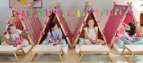 Children's sleepover party shop tents